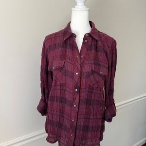 KUT button down flannel look shirt, Size XS